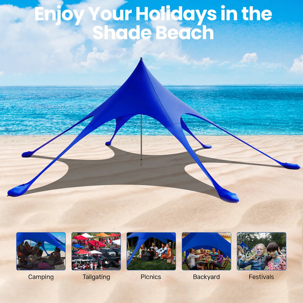 Beach Canopy Tent Sun Shade, 12X12 FT Beach Tent