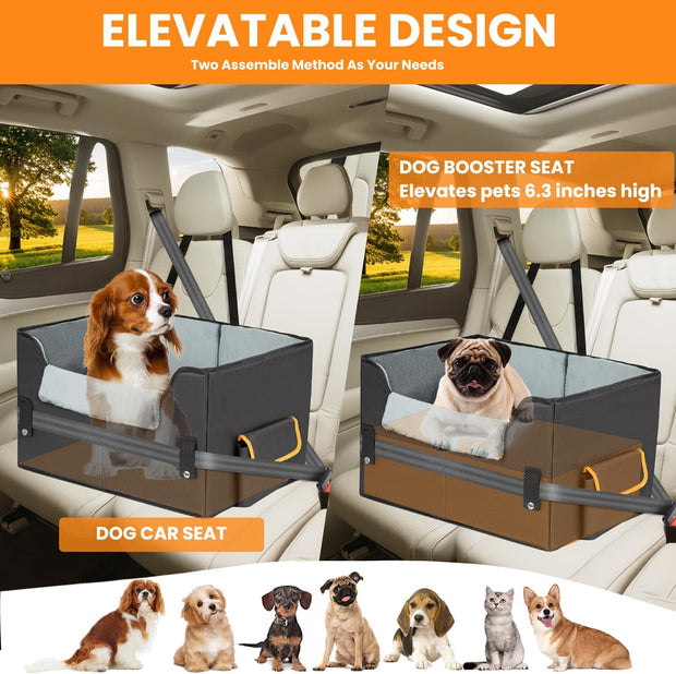 Compact Canine Comfort: Adjustable Car Seat for Small Dogs - Modiniva LLC