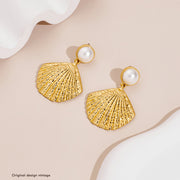 Seashell Echoes: Vintage Copper Earrings - Modiniva LLC