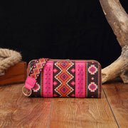 Vintage Cotton And Linen Printed Bohemian Style Lady Hand-carrying Wallet Card Holder