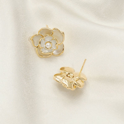 Sweet Elegance Cool Rose Pearl Earrings Jewelry & Watches