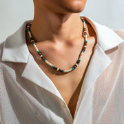 Bohemian Style Turquoise Wooden Bead Necklace