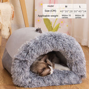 Snuggly & Warm Fluff-Topia Pet Bed Splicing Portable Gray pet bed