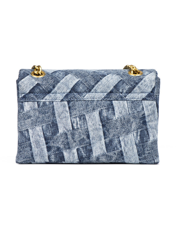 Style Women Handbag Wash Denim In Weave Print Purse Bags & Shoes