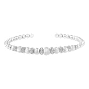 Elegance Diamond Bead Cuff Bracelet in Sterling Silver - Modiniva LLC