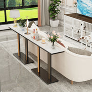 Stone Top Contemporary Console Table Easy Assembly - Modiniva LLC