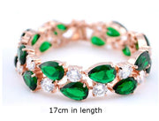 Multicolor Cubic Zirconia Luxury Wedding Women's Bracelet Rose Gold Green White Jewelry & Watches