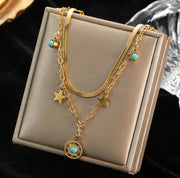 Gold Star Charm Layered Necklace Jewelry & Watches